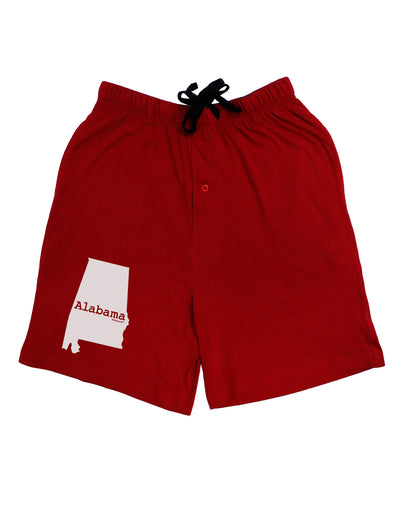 Alabama - United States Shape Adult Lounge Shorts - Red or Black by TooLoud-Lounge Shorts-TooLoud-Black-Small-Davson Sales