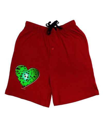 Water Droplet Heart Green Adult Lounge Shorts - Red or Black by TooLoud-Lounge Shorts-TooLoud-Black-Small-Davson Sales