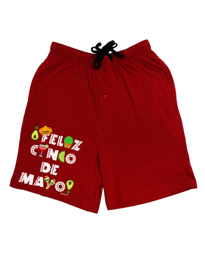 Feliz Cinco de Mayo - Fiesta Icons Adult Lounge Shorts by TooLoud-Lounge Shorts-TooLoud-Black-Small-Davson Sales