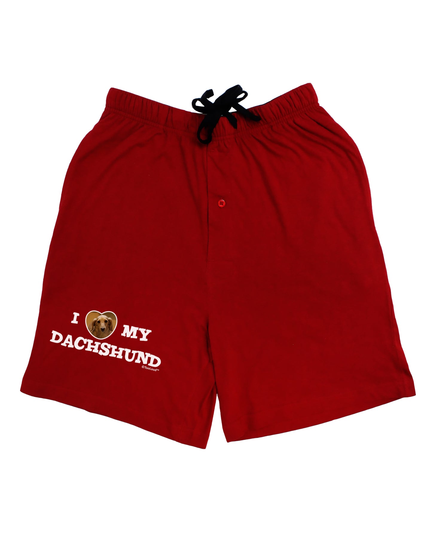 I Heart My Dachshund Adult Lounge Shorts - Red or Black by TooLoud-Lounge Shorts-TooLoud-Black-Small-Davson Sales