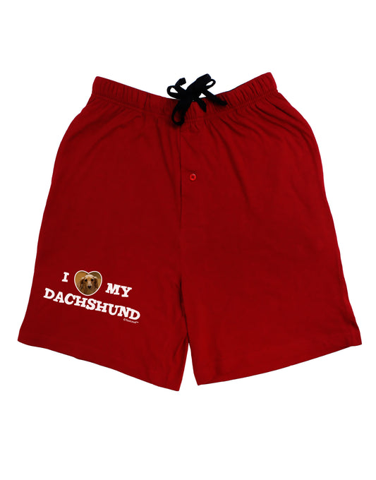 I Heart My Dachshund Adult Lounge Shorts - Red or Black by TooLoud-Lounge Shorts-TooLoud-Black-Small-Davson Sales