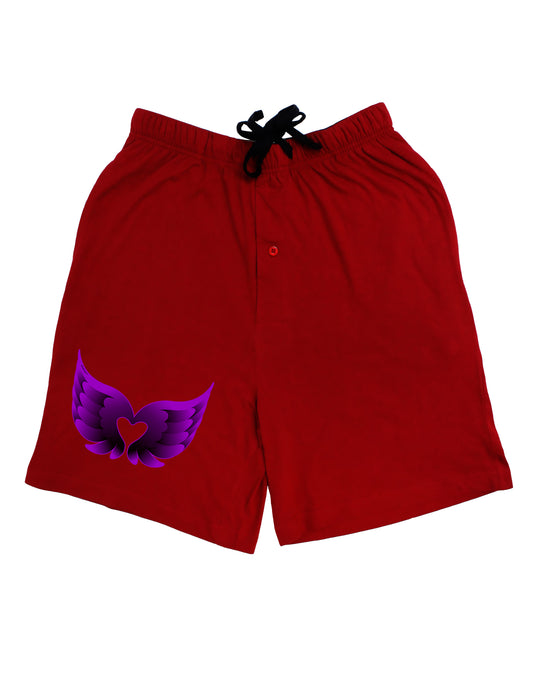 Cute Dark Angel Wings Black and Purple Heart Adult Lounge Shorts - Red or Black by TooLoud-Lounge Shorts-TooLoud-Red-Small-Davson Sales