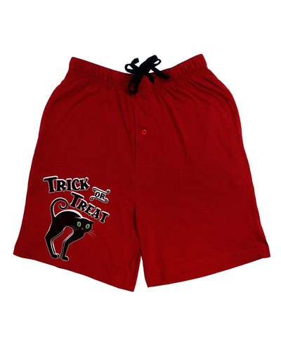 Trick or Treat Cute Black Cat Halloween Adult Lounge Shorts - Red or Black by TooLoud-TooLoud-Red-Small-Davson Sales