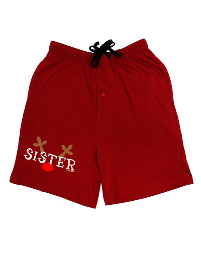 Matching Family Christmas Design - Reindeer - Sister Adult Lounge Shorts - Red or Black by TooLoud-Lounge Shorts-TooLoud-Black-Small-Davson Sales