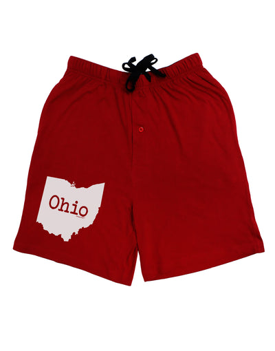 Ohio - United States Shape Adult Lounge Shorts - Red or Black by TooLoud-Lounge Shorts-TooLoud-Red-Small-Davson Sales