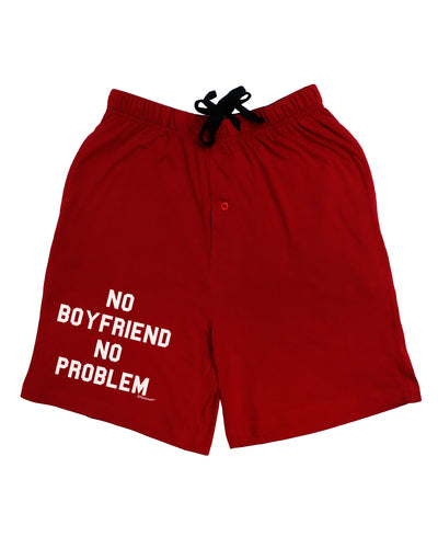 No Boyfriend No Problem Adult Lounge Shorts - Red or Black by TooLoud-Lounge Shorts-TooLoud-Black-Small-Davson Sales