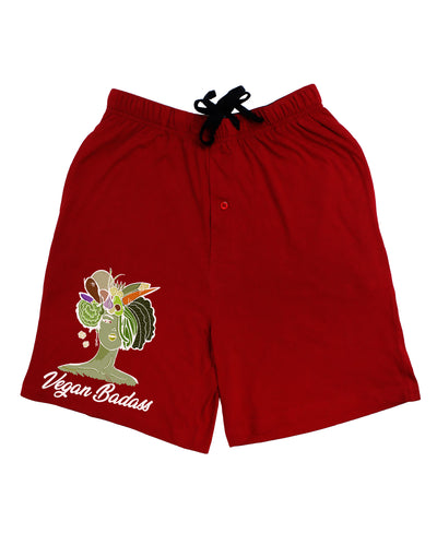 Vegan Badass Dark Adult Lounge Shorts-Lounge Shorts-TooLoud-Red-Small-Davson Sales