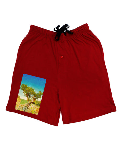 Colorado Tree Watercolor Adult Lounge Shorts-Lounge Shorts-TooLoud-Red-Small-Davson Sales