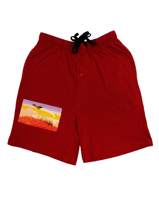 Planet Mars Watercolor Adult Lounge Shorts-Lounge Shorts-TooLoud-Red-Small-Davson Sales