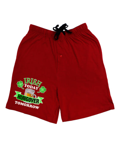 Irish Today Hungover Tomorrow Adult Lounge Shorts-Lounge Shorts-TooLoud-Red-Small-Davson Sales