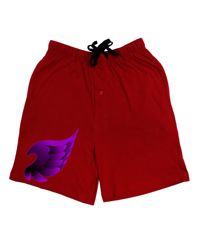 Cute Single Dark Angel Wing Black and Purple Adult Lounge Shorts - Red or Black by TooLoud-Lounge Shorts-TooLoud-Red-Small-Davson Sales