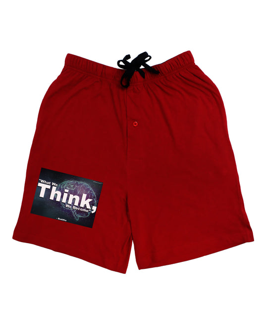 TooLoud What We Think Buddha Adult Lounge Shorts-Lounge Shorts-TooLoud-Red-Small-Davson Sales