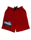 TooLoud What We Think Buddha Adult Lounge Shorts-Lounge Shorts-TooLoud-Red-Small-Davson Sales