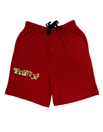 Fruity Text Adult Lounge Shorts-Lounge Shorts-TooLoud-Red-Small-Davson Sales