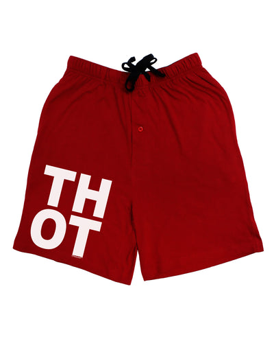 THOT Bold Text Adult Lounge Shorts-Lounge Shorts-TooLoud-Red-Small-Davson Sales