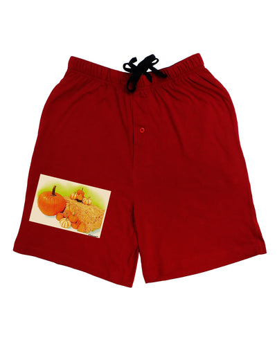 Fall Pumpkin Scene Adult Lounge Shorts-Lounge Shorts-TooLoud-Red-Small-Davson Sales