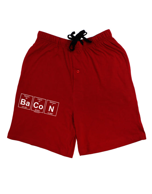 Bacon Periodic Table of Elements Adult Lounge Shorts - Red or Black by TooLoud-Lounge Shorts-TooLoud-Black-Small-Davson Sales