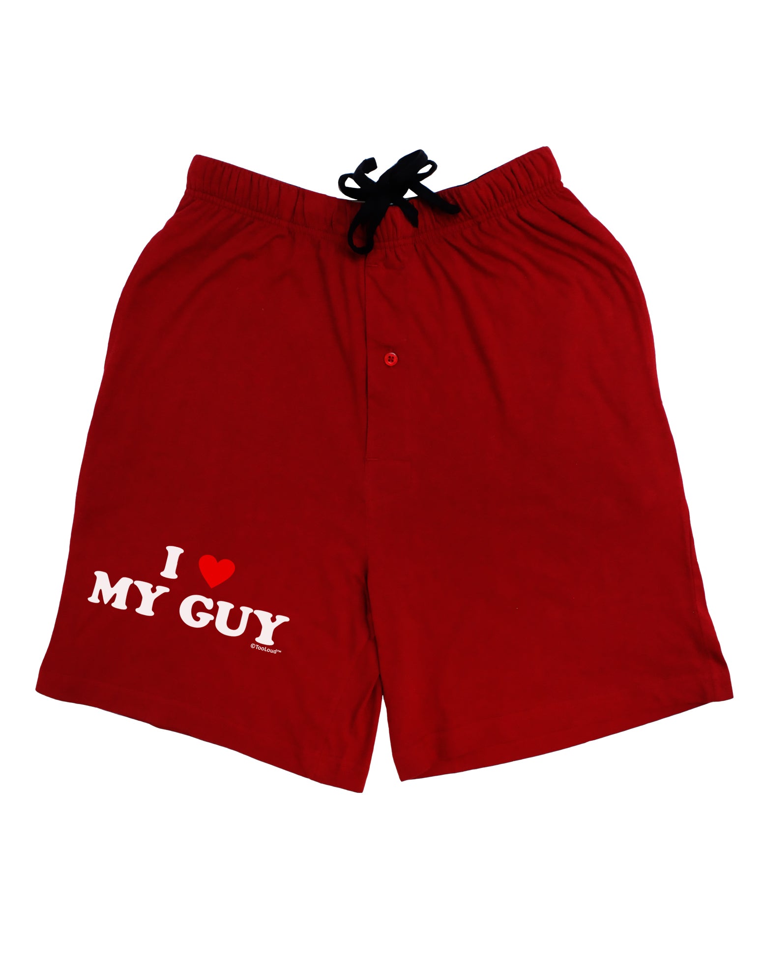 I Heart My Guy Adult Lounge Shorts - Red or Black by TooLoud-Lounge Shorts-TooLoud-Black-Small-Davson Sales