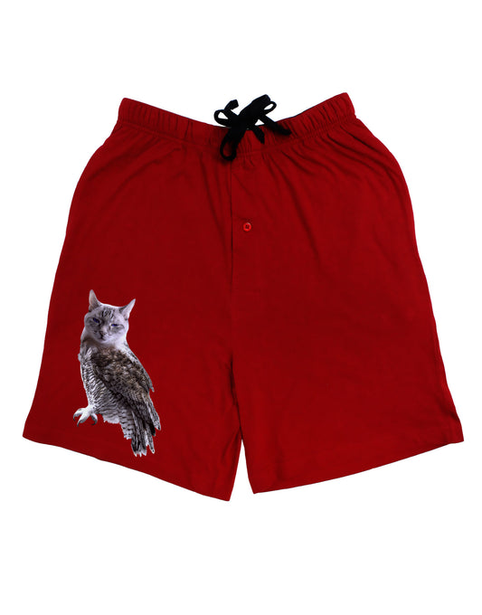 Lucky Cat Owl Adult Lounge Shorts-Lounge Shorts-TooLoud-Red-Small-Davson Sales