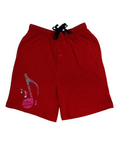 Music Note Typography Adult Lounge Shorts-Lounge Shorts-TooLoud-Red-Small-Davson Sales