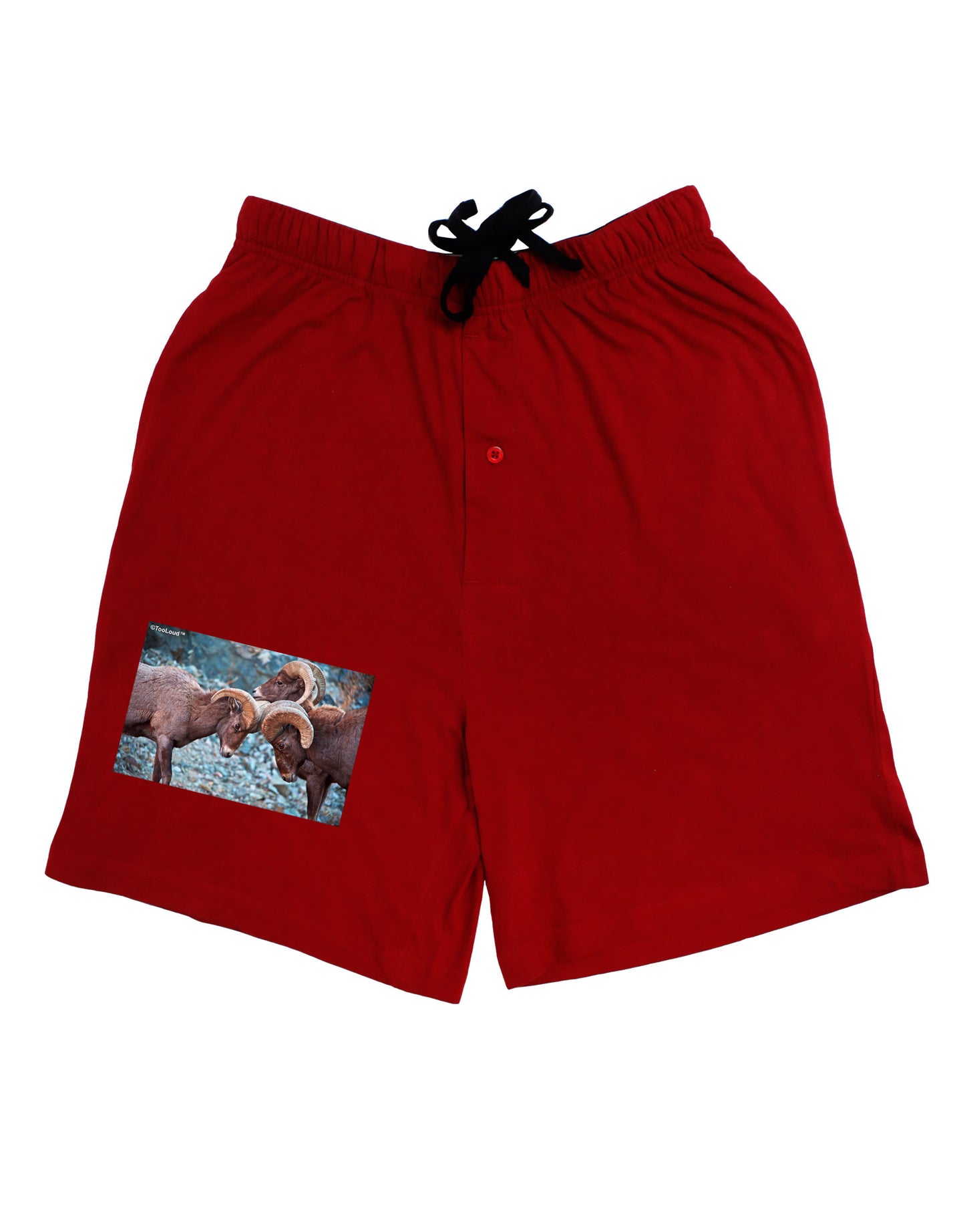 CO Bighorn Head Butt Adult Lounge Shorts-Lounge Shorts-TooLoud-Red-Small-Davson Sales