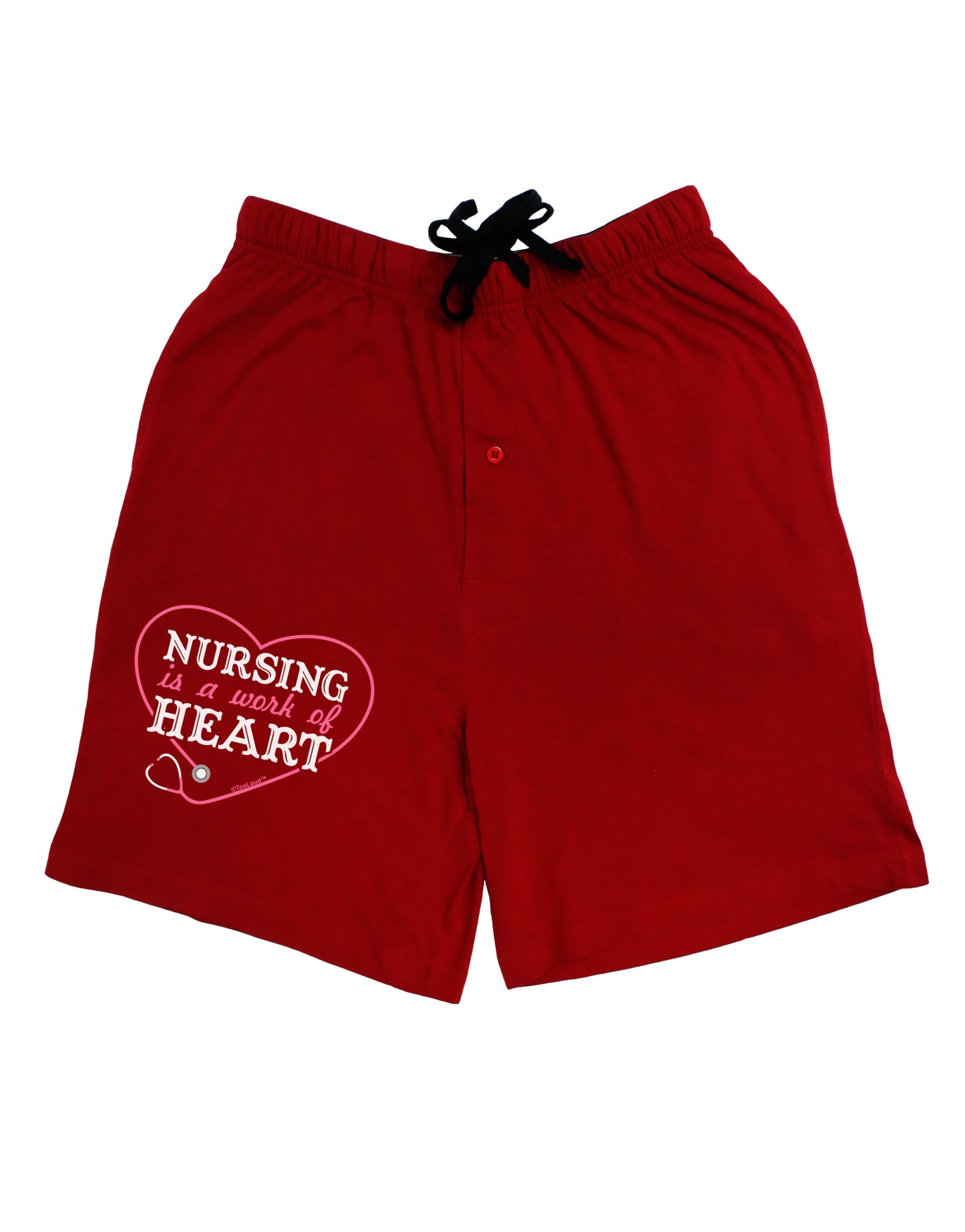 Nursing Is A Work Of Heart Adult Lounge Shorts-Lounge Shorts-TooLoud-Red-Small-Davson Sales