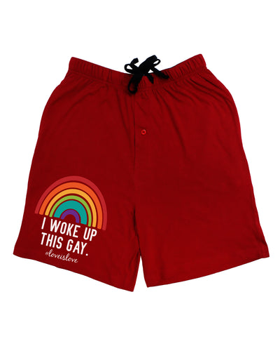 TooLoud I Woke Up This Gay Dark Adult Lounge Shorts-Lounge Shorts-TooLoud-Red-Small-Davson Sales