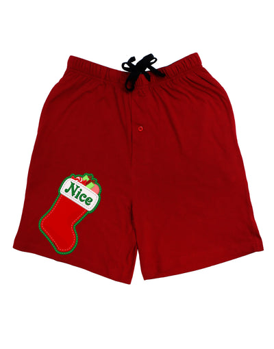 Nice Stocking Cute Christmas Adult Lounge Shorts - Red or Black-Lounge Shorts-TooLoud-Red-Small-Davson Sales