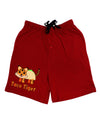 Cute Taco Tiger Text Adult Lounge Shorts-Lounge Shorts-TooLoud-Red-Small-Davson Sales