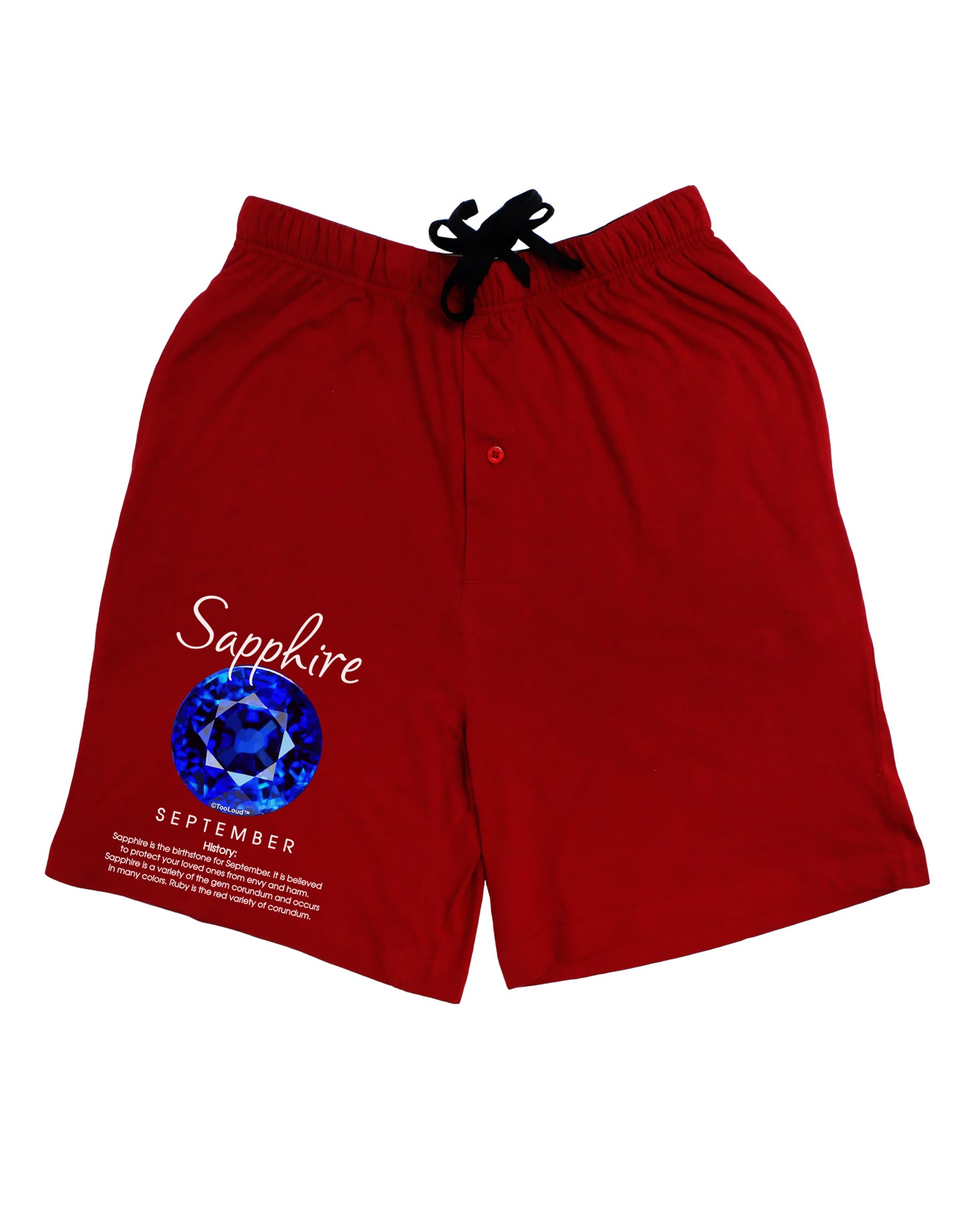 Birthstone Sapphire Adult Lounge Shorts-Lounge Shorts-TooLoud-Red-Small-Davson Sales