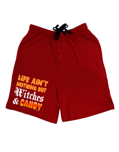 TooLoud Witches and Candy Color Adult Lounge Shorts-Lounge Shorts-TooLoud-Red-Small-Davson Sales