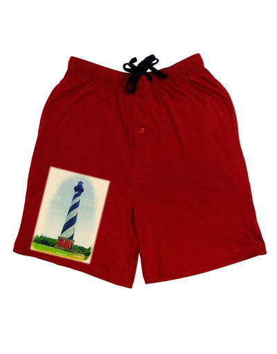 Watercolor Lighthouse 1 Adult Lounge Shorts-Lounge Shorts-TooLoud-Red-Small-Davson Sales