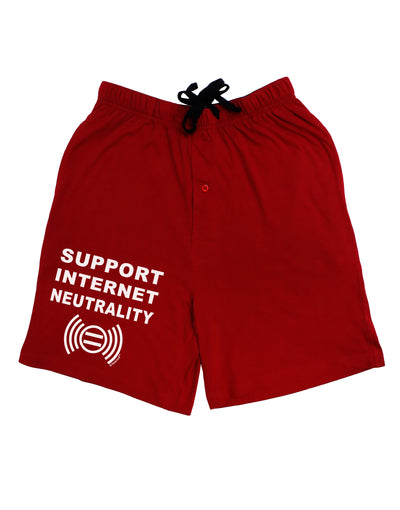 Support Internet Neutrality Adult Lounge Shorts - Red or Black by TooLoud-TooLoud-Red-Small-Davson Sales