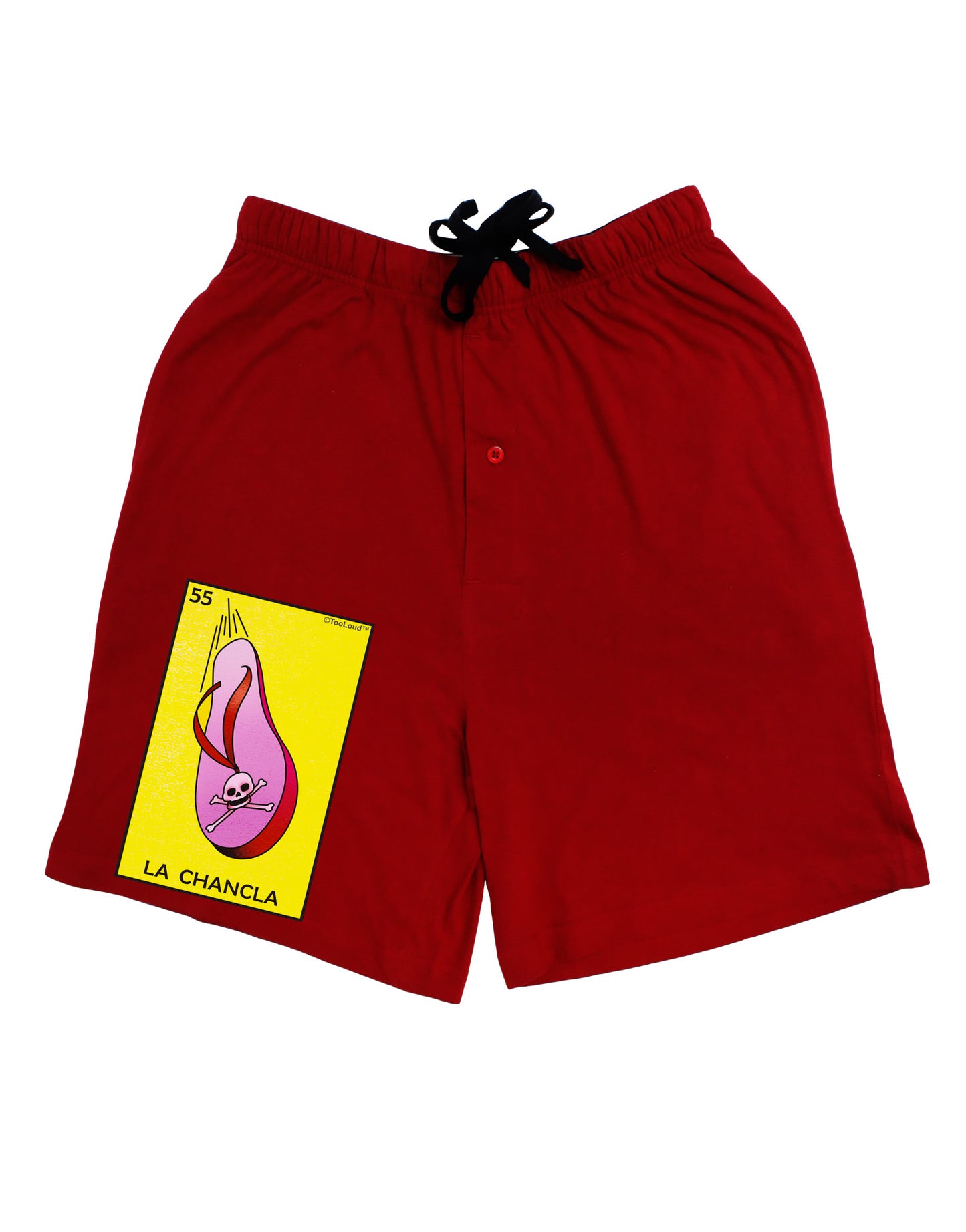 La Chancla Loteria Solid Adult Lounge Shorts by-Lounge Shorts-TooLoud-Red-Small-Davson Sales