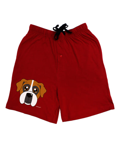 Cute Boxer Dog Adult Lounge Shorts - Red or Black by TooLoud-Lounge Shorts-TooLoud-Black-Small-Davson Sales