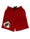 Cute Disgruntled Siamese Cat Adult Lounge Shorts by-Lounge Shorts-TooLoud-Red-Small-Davson Sales