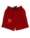 Cute Red Heart Balloon Adult Lounge Shorts - Red or Black-Lounge Shorts-TooLoud-Red-Small-Davson Sales