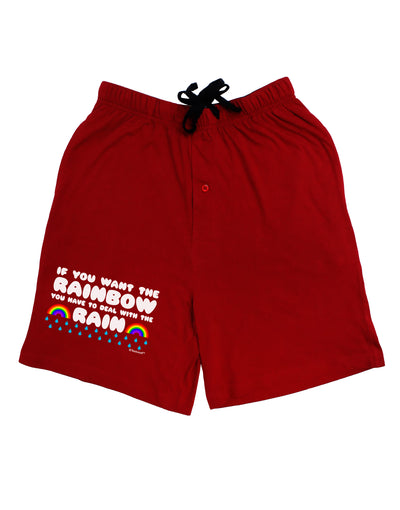 If You Want The Rainbow Quote Adult Lounge Shorts - Red or Black by TooLoud-Lounge Shorts-TooLoud-Black-Small-Davson Sales