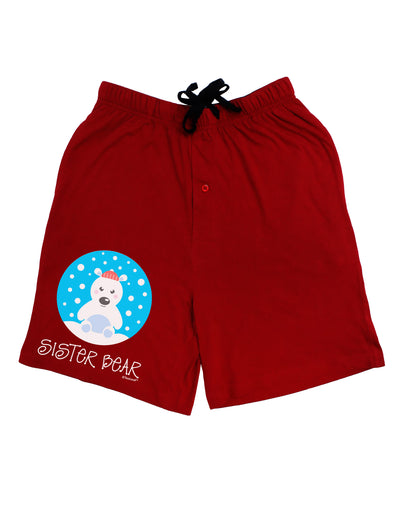 Matching Polar Bear Family - Sister Bear Adult Lounge Shorts - Red or Black by TooLoud-Lounge Shorts-TooLoud-Black-Small-Davson Sales