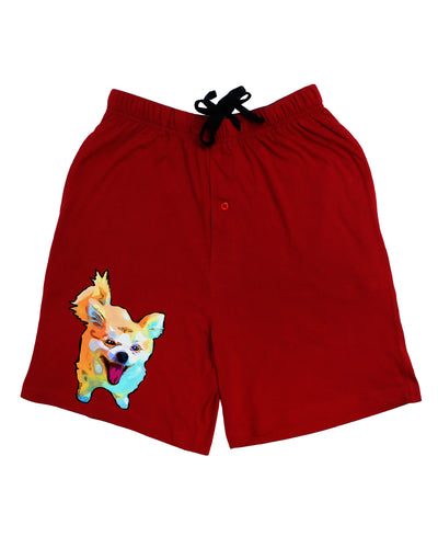 Cartoon Pomeranian Adult Lounge Shorts-Lounge Shorts-TooLoud-Red-Small-Davson Sales