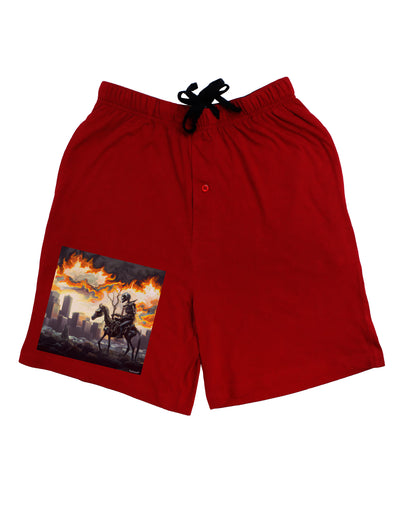 Grimm Reaper Halloween Design Adult Lounge Shorts-Mens-LoungeShorts-TooLoud-Red-Small-Davson Sales