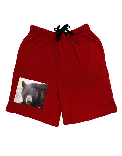 Staring Black Bear Adult Lounge Shorts-Lounge Shorts-TooLoud-Red-Small-Davson Sales