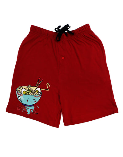 TooLoud Matching Lovin You Blue Pho Bowl Dark Adult Lounge Shorts-Lounge Shorts-TooLoud-Red-Small-Davson Sales