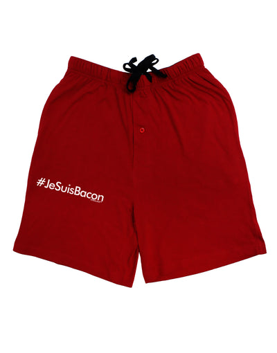 Hashtag JeSuisBacon Adult Lounge Shorts-Lounge Shorts-TooLoud-Red-Small-Davson Sales