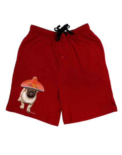 Pug Dog with Pink Sombrero Adult Lounge Shorts by TooLoud-Lounge Shorts-TooLoud-Black-Small-Davson Sales