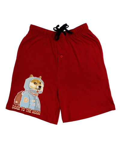 Doge to the Moon Dark Adult Lounge Shorts-Lounge Shorts-TooLoud-Red-Small-Davson Sales