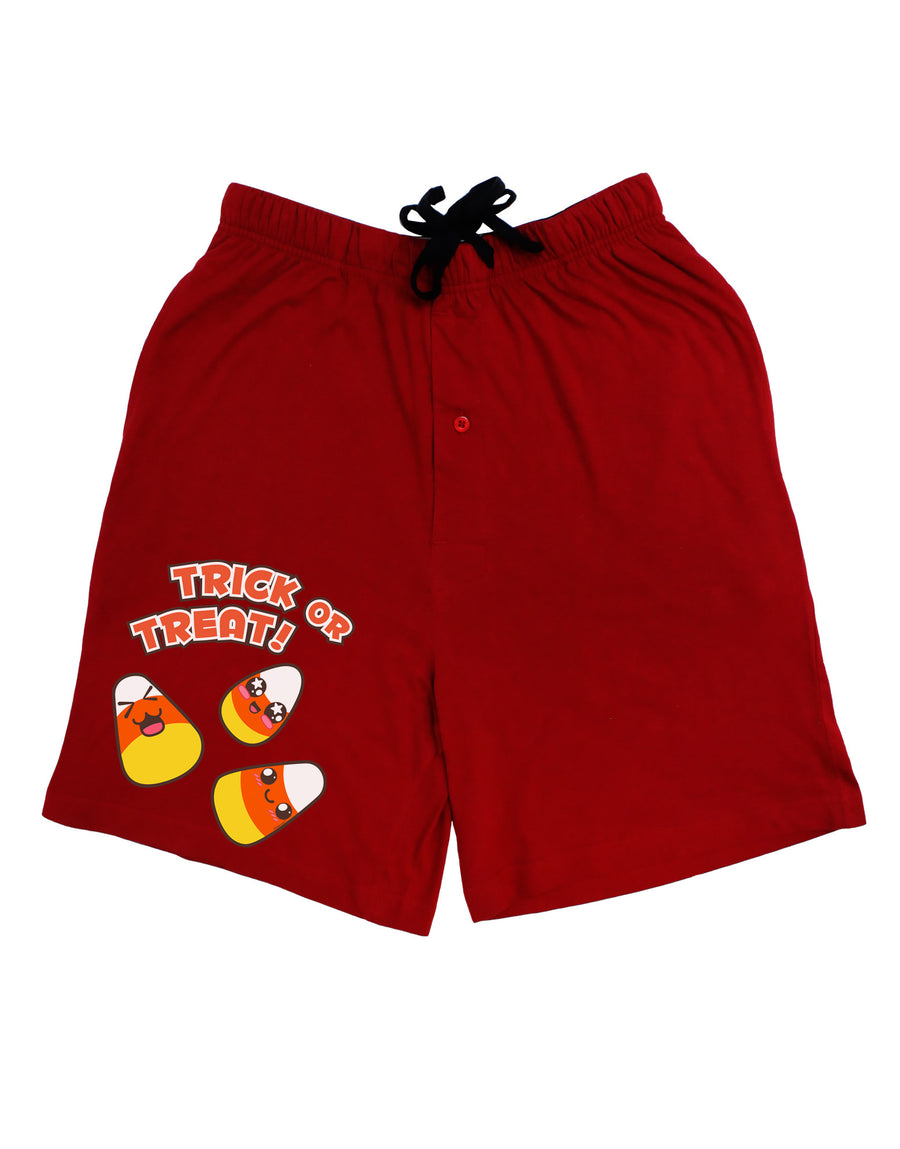 TooLoud Trick or Treat Cute Candy Corn Halloween Adult Lounge Shorts - Red- Medium-Lounge Shorts-TooLoud-Davson Sales