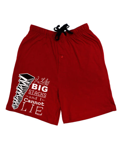 I Like Big Stacks -of books- Adult Lounge Shorts-Lounge Shorts-TooLoud-Red-Small-Davson Sales