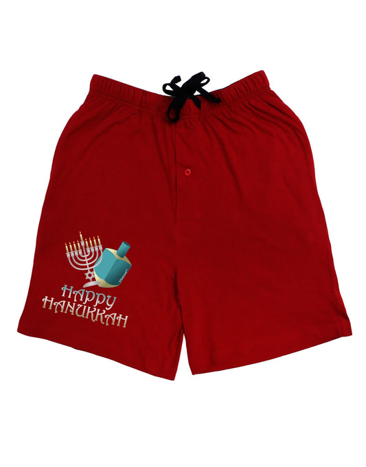Blue & Silver Happy Hanukkah Adult Lounge Shorts-Lounge Shorts-TooLoud-Red-2XL-Davson Sales
