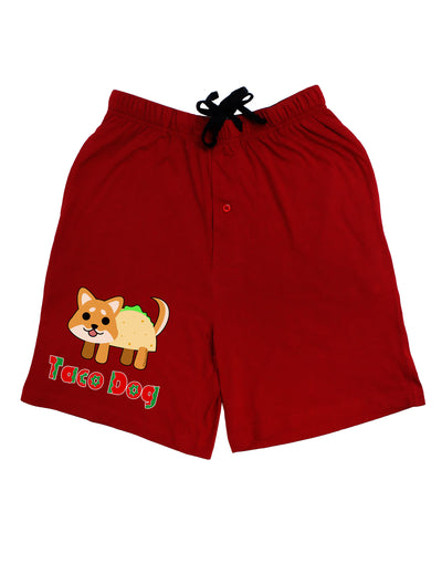 Cute Taco Dog Text Adult Lounge Shorts-Lounge Shorts-TooLoud-Red-Small-Davson Sales